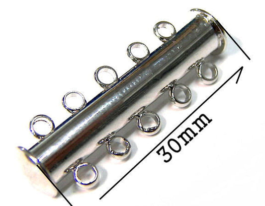 Cierre Magnetico - 10 anillas 30x7mm - Platinum - - Crystaldreams Abalorios