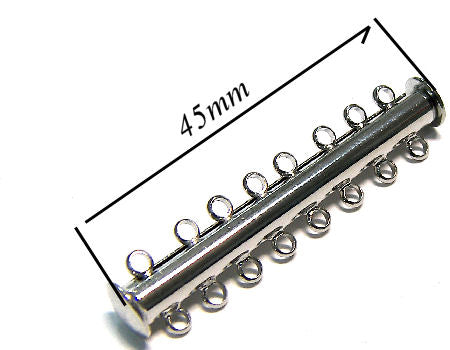 Cierre Magnetico - 16 anillas - 45x5mm - Platinum - - Crystaldreams Abalorios