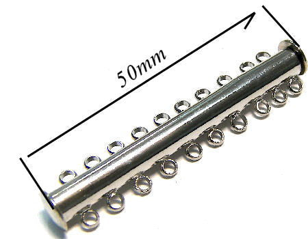 Cierre Magnetico - 20 anillas - 50x5mm - Platinum - - Crystaldreams Abalorios