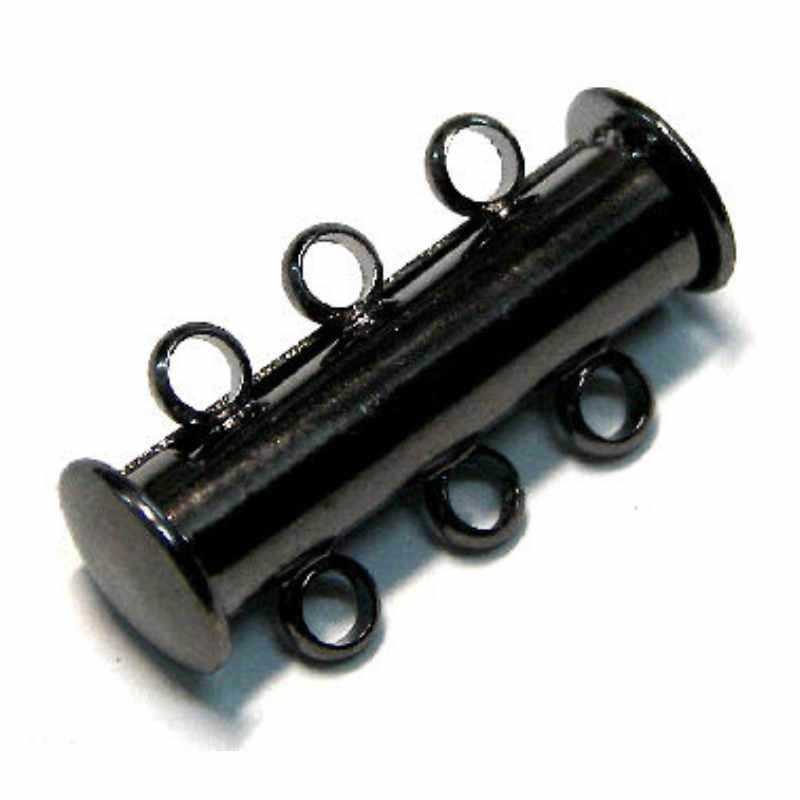 Cierre Magnetico - 6 anillas - 20x5mm - Black - - Crystaldreams Abalorios