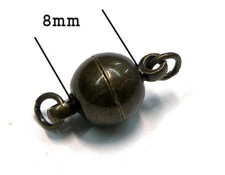 Cierre Magnetico 8mm con anillas - Color Bronce - - Crystaldreams Abalorios