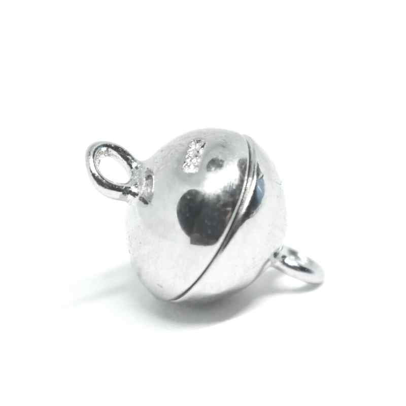 Cierre Magnetico redondo Plata de ley 925 - 12x8mm Agujero: 1mm - - Crystaldreams Abalorios