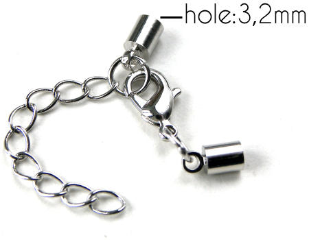 Cierre Mosqueton cadena 35mm - 35mm Agujero: 3,2mm Platinum - - Crystaldreams Abalorios