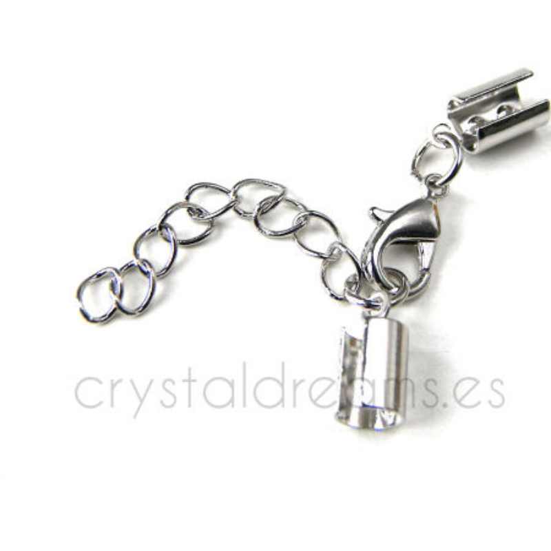 Cierre Mosqueton cadena 35mm - 35mm Agujero: 4mm Platinum - - Crystaldreams Abalorios