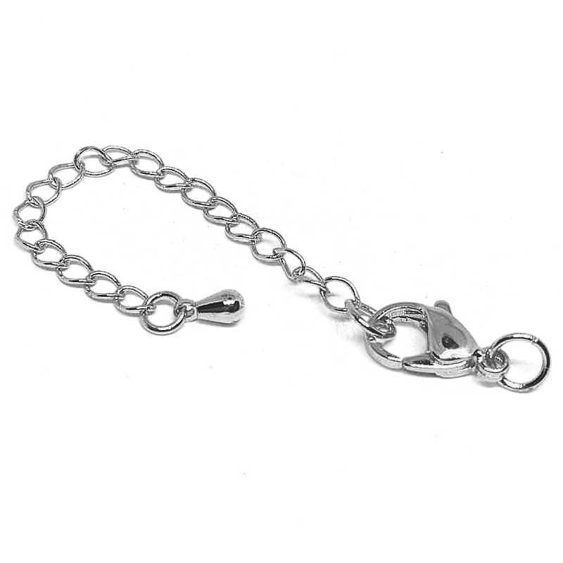 Cierre Mosqueton cadena 42mm chapado Real Platinum - - Crystaldreams Abalorios