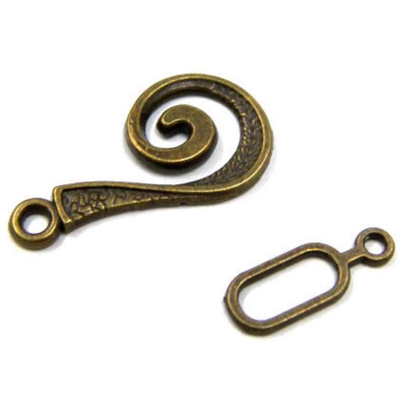 Cierre a Enganche - Bronce Antiguo - 25x13mm - - Crystaldreams Abalorios