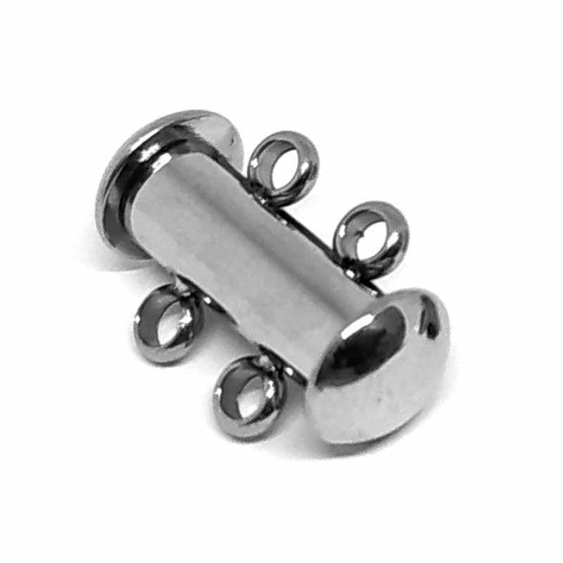 Cierre a Enganche Acero Inoxidable presión 4 anillas 15x6mm - - Crystaldreams Abalorios