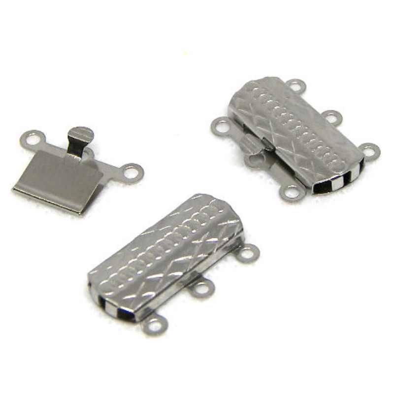 Cierre a Enganche Acero Inoxidable presión 6 anillas 20mm - - Crystaldreams Abalorios