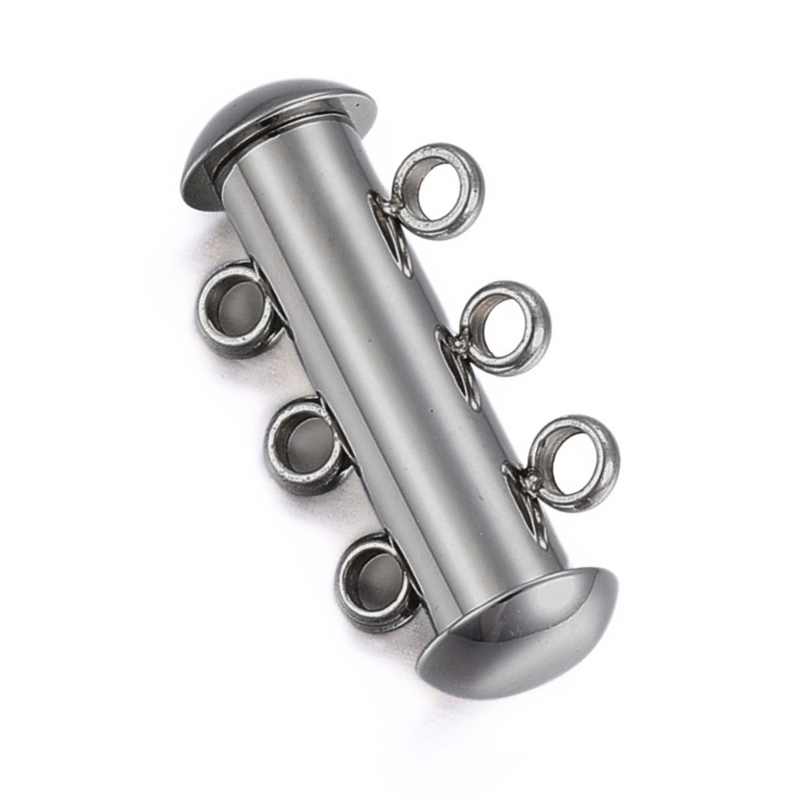 Cierre a Enganche Acero Inoxidable presión 6 anillas 20x6mm - - Crystaldreams Abalorios