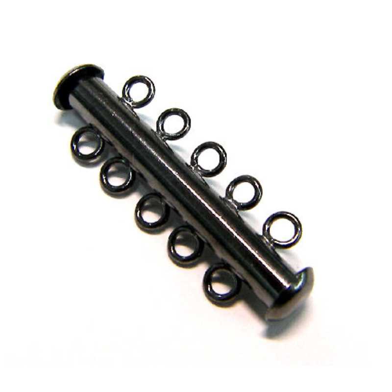 Cierre a Enganche a presión 10 anillas 30x10mm - Black - - Crystaldreams Abalorios