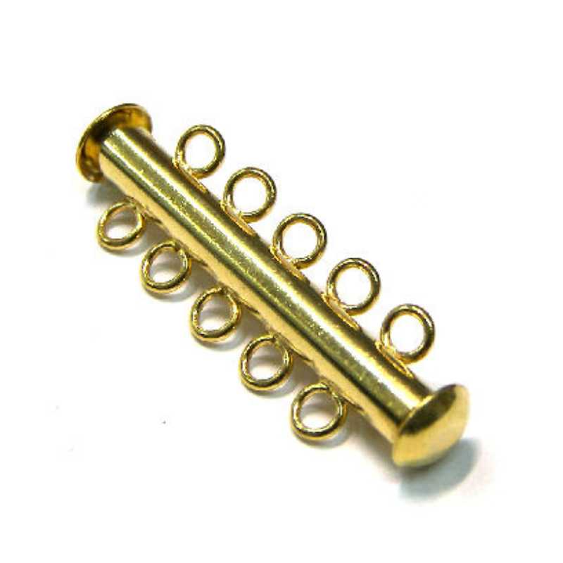 Cierre a Enganche a presión 10 anillas 30x10mm - Dorado - - Crystaldreams Abalorios