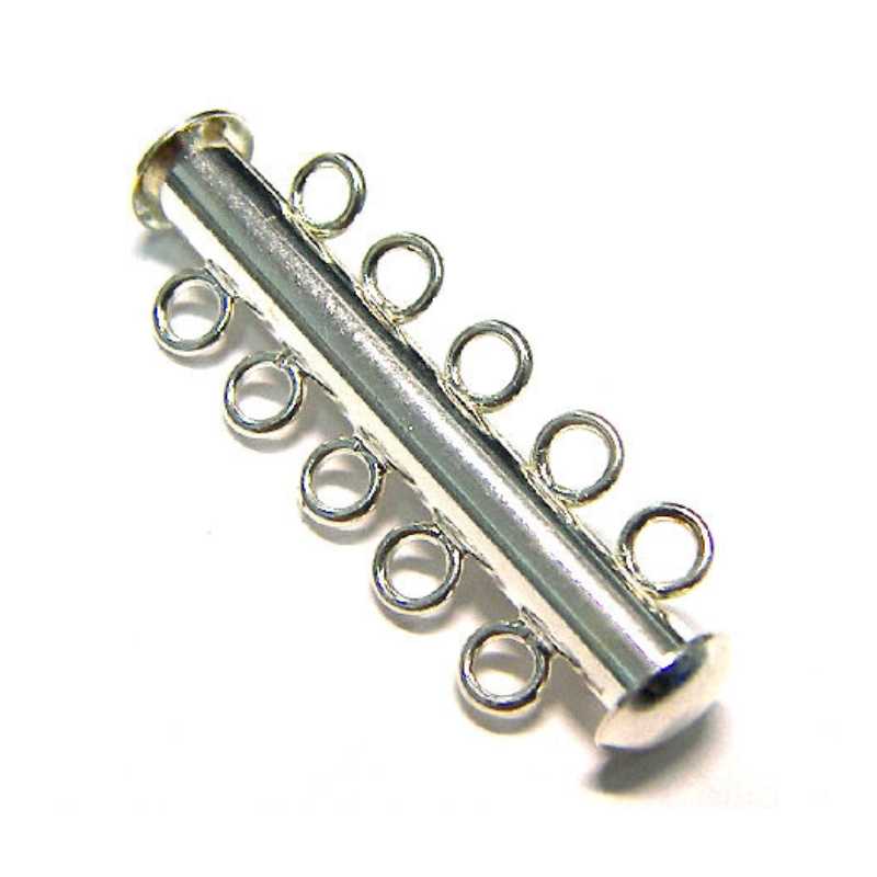 Cierre a Enganche a presión 10 anillas 30x10mm - Silver - - Crystaldreams Abalorios