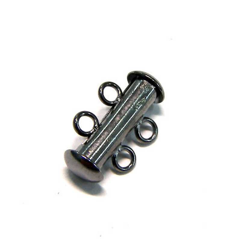 Cierre a Enganche a presión 4 anillas 15x6mm - Black - - Crystaldreams Abalorios