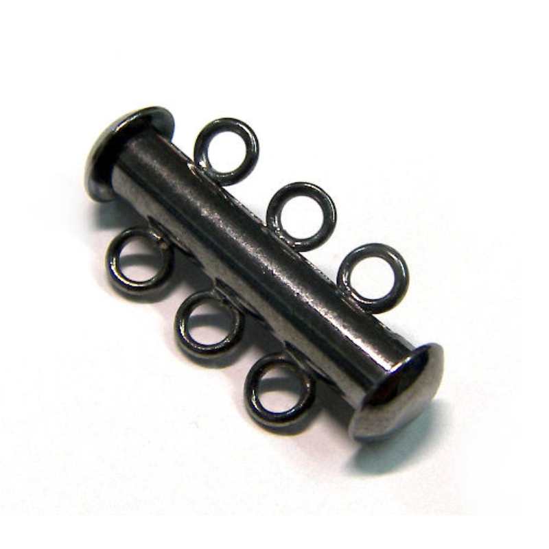 Cierre a Enganche a presión 6 anillas 20x6mm - Black - - Crystaldreams Abalorios