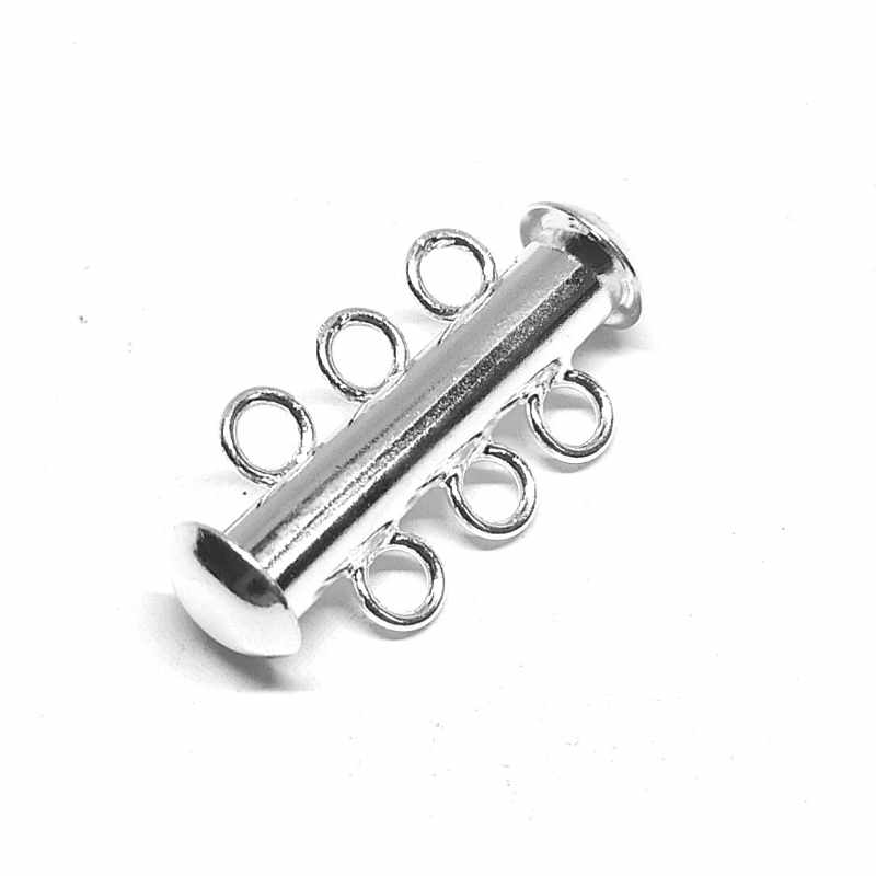 Cierre a Enganche a presión 6 anillas 20x6mm - Silver - - Crystaldreams Abalorios