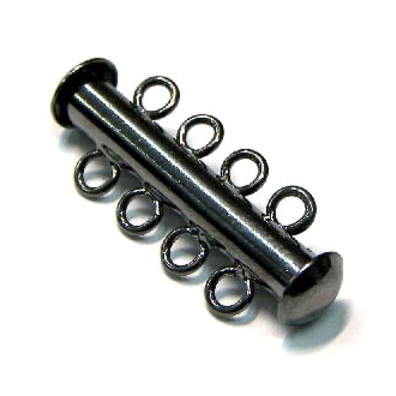 Cierre a Enganche a presión 8 anillas - 25x5mm - Black - - Crystaldreams Abalorios