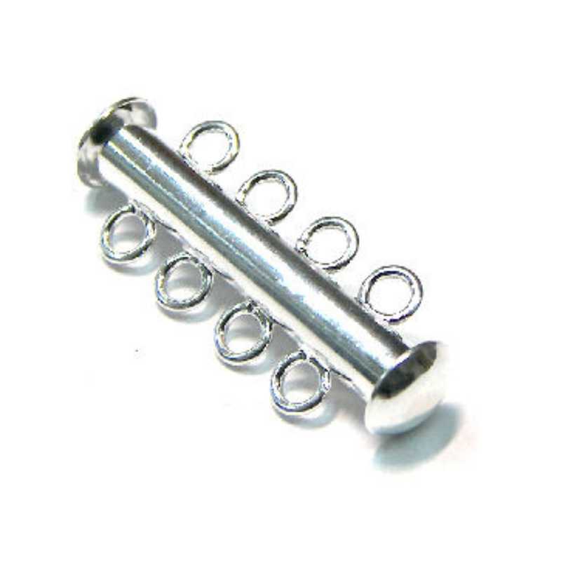 Cierre a Enganche a presión 8 anillas - 25x5mm - Plateado - - Crystaldreams Abalorios