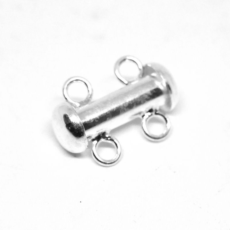 Cierre a deslizar en plata de Ley 925 - 2 Anillas - - Crystaldreams Abalorios