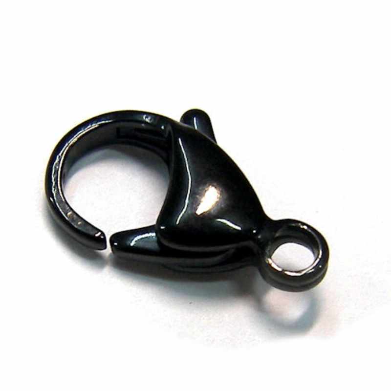 Cierre acero inox mosqueton 15x10mm Agujero: 2mm - - Crystaldreams Abalorios