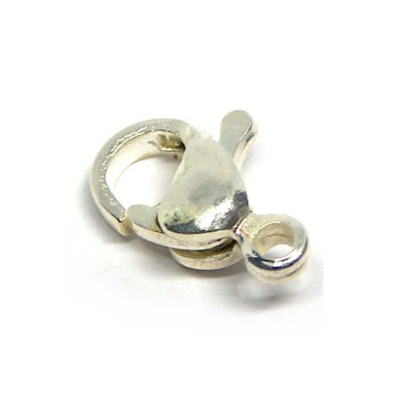 Cierre acero inox mosqueton Silver 9x6mm Agujero: 1,2mm - - Crystaldreams Abalorios