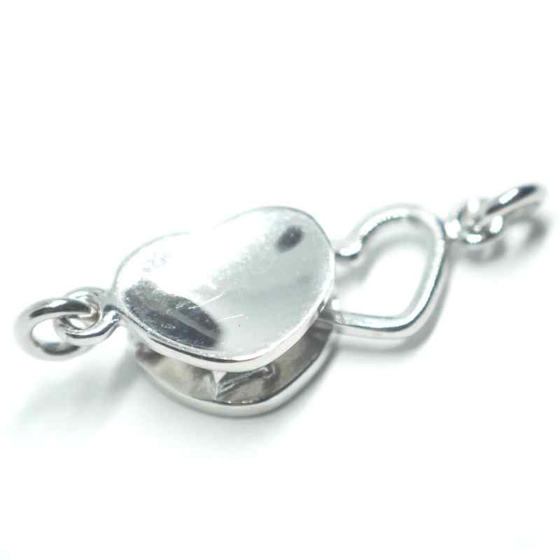 Cierre corazón a Enganche Plata de ley 925 23x8mm Anillas: 2mm - - Crystaldreams Abalorios
