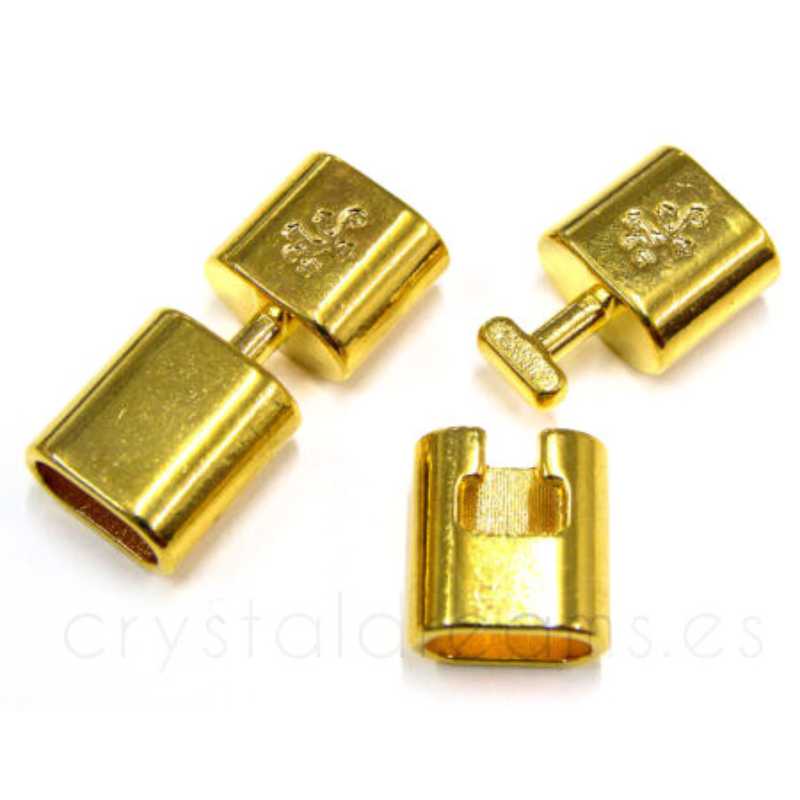 Cierre metallico - 32x14x8mm - Agujero:10,2x5,7mm - Golden - - Crystaldreams Abalorios