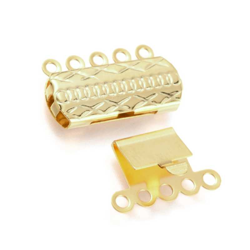 Cierres de acero inoxidable 304 10 agujeros 19x14x3mm Gold - - Crystaldreams Abalorios