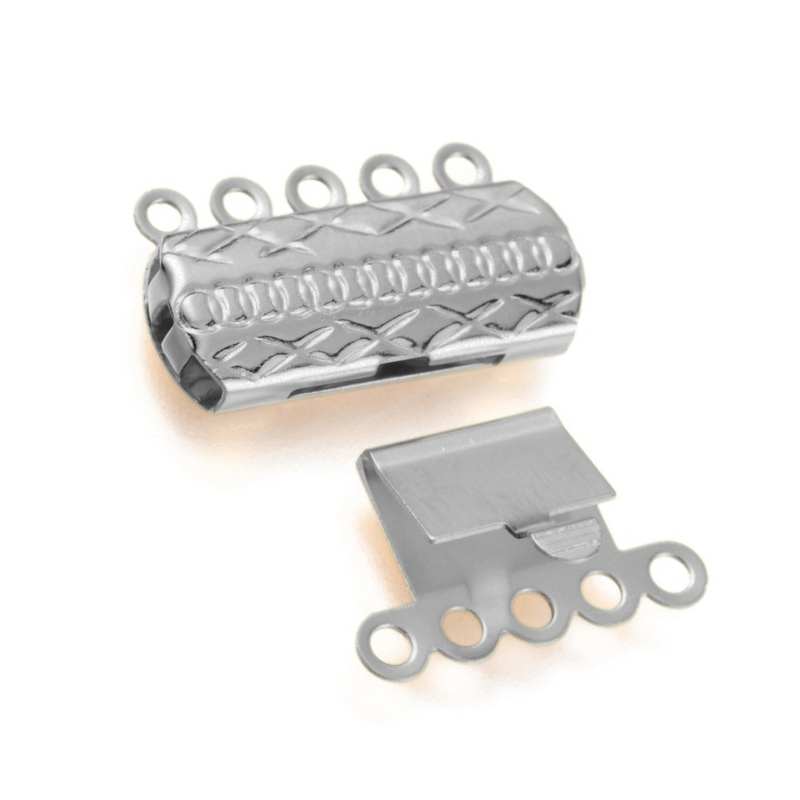 Cierres de acero inoxidable 304 10 agujeros 19x14x3mm Platinum - - Crystaldreams Abalorios