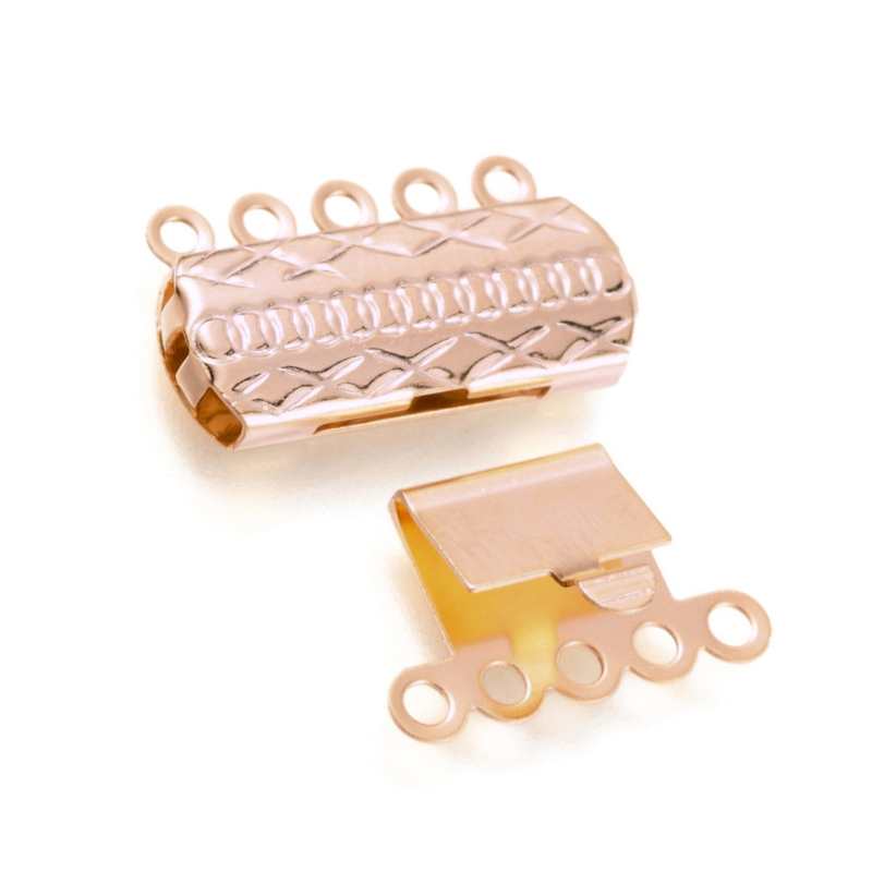 Cierres de acero inoxidable 304 10 agujeros 19x14x3mm Rose Gold - - Crystaldreams Abalorios