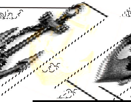 Colgante "Ancla" - 35x25x3mm - Agujero: 3mm - Bronce - - Crystaldreams Abalorios