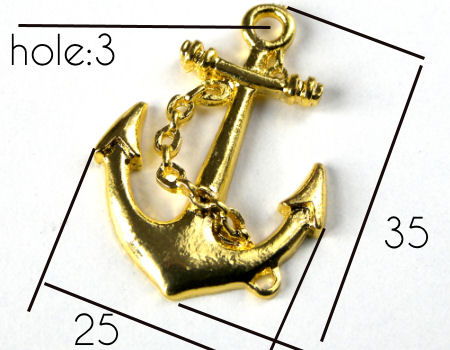 Colgante "Ancla" - 35x25x3mm - Agujero: 3mm - Dorado - - Crystaldreams Abalorios