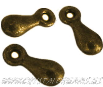 Colgante Gota Bronce - 7mm x 2,5mm Agujero:1,2mm - - Crystaldreams Abalorios