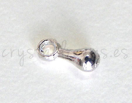 Colgante Gota Plateado - 6mm x 2,5mm Agujero:1,2mm - - Crystaldreams Abalorios