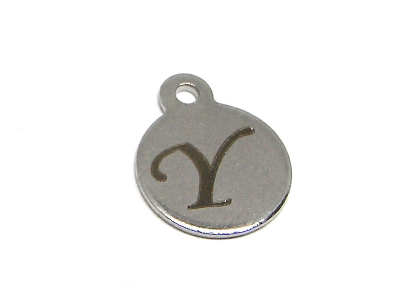 Colgante Letra de acero inox 304 10mm Agujero:1mm Y - - Crystaldreams Abalorios