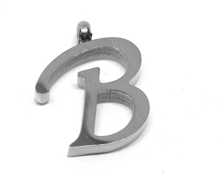 Colgante Letra de acero inox 304 16~19x6~19x2mm Agujero:2mm B - - Crystaldreams Abalorios