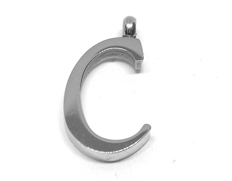 Colgante Letra de acero inox 304 16~19x6~19x2mm Agujero:2mm C - - Crystaldreams Abalorios