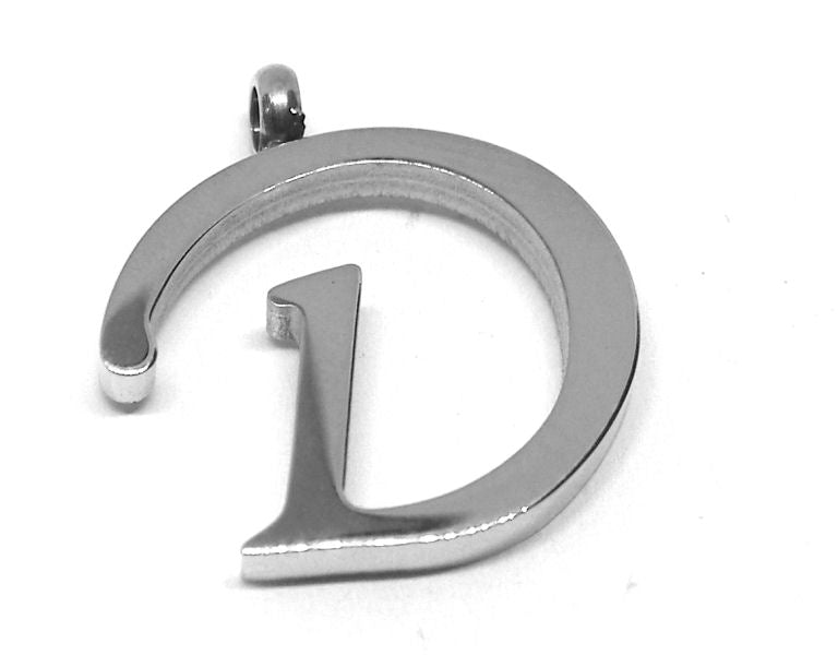 Colgante Letra de acero inox 304 16~19x6~19x2mm Agujero:2mm D - - Crystaldreams Abalorios
