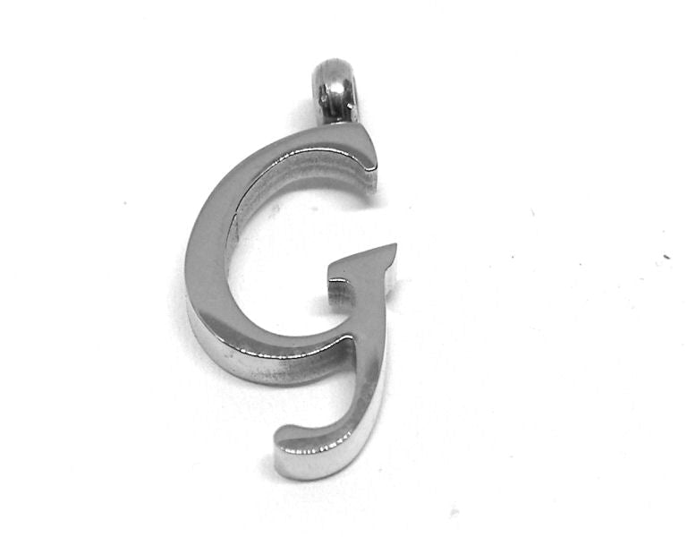 Colgante Letra de acero inox 304 16~19x6~19x2mm Agujero:2mm G - - Crystaldreams Abalorios