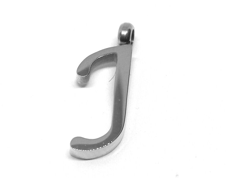Colgante Letra de acero inox 304 16~19x6~19x2mm Agujero:2mm J - - Crystaldreams Abalorios