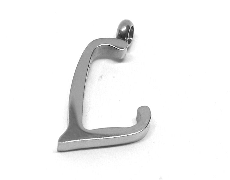Colgante Letra de acero inox 304 16~19x6~19x2mm Agujero:2mm L - - Crystaldreams Abalorios