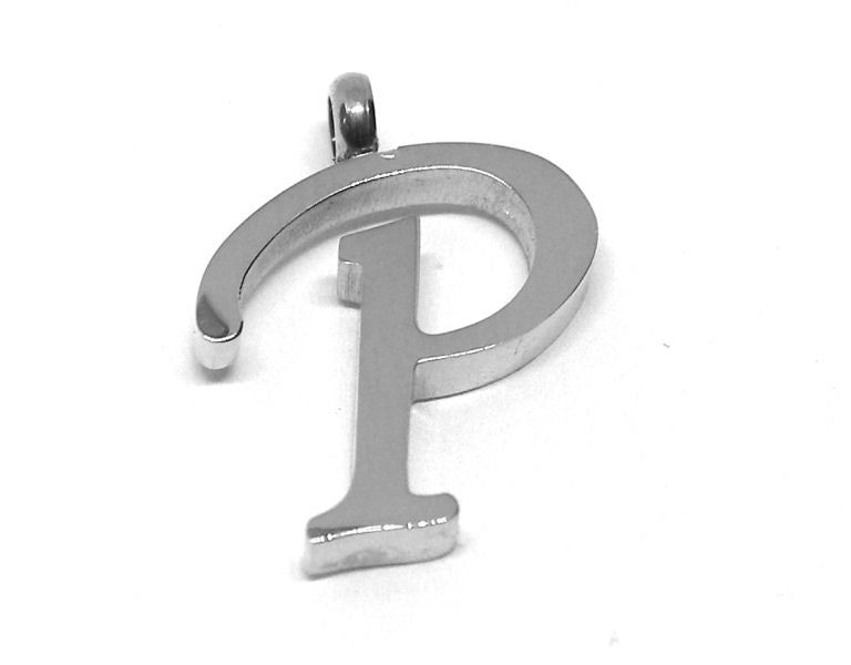 Colgante Letra de acero inox 304 16~19x6~19x2mm Agujero:2mm P - - Crystaldreams Abalorios