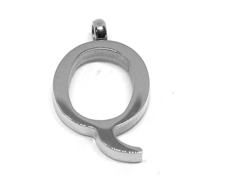 Colgante Letra de acero inox 304 16~19x6~19x2mm Agujero:2mm Q - - Crystaldreams Abalorios