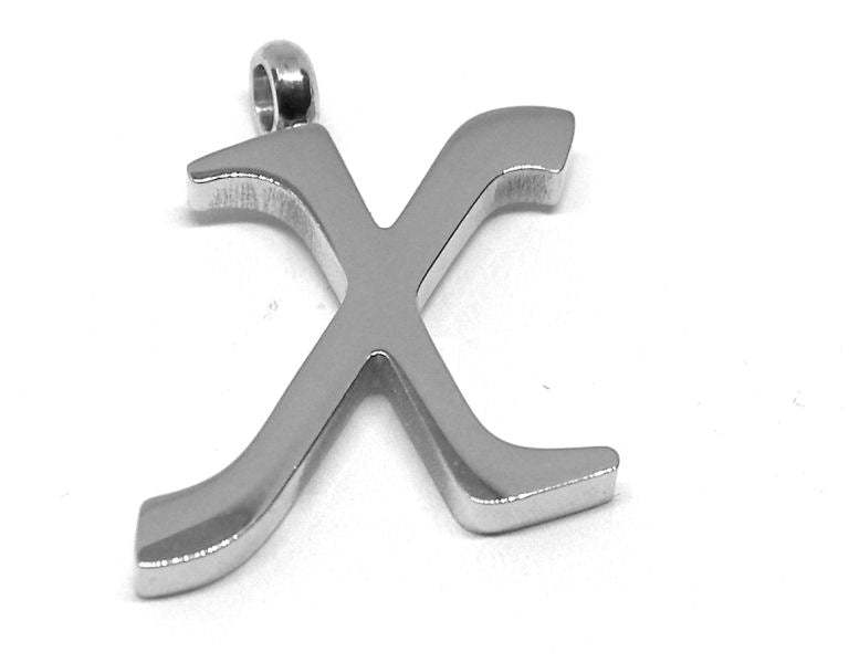 Colgante Letra de acero inox 304 16~19x6~19x2mm Agujero:2mm X - - Crystaldreams Abalorios