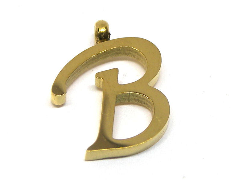 Colgante Letra de acero inox 304 Gold 16~19x6~19x2mm Aguj:2mm B - - Crystaldreams Abalorios
