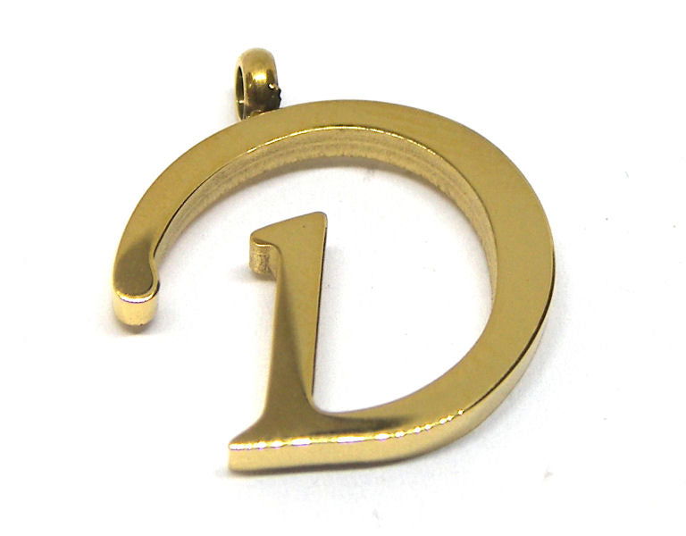 Colgante Letra de acero inox 304 Gold 16~19x6~19x2mm Aguj:2mm D - - Crystaldreams Abalorios