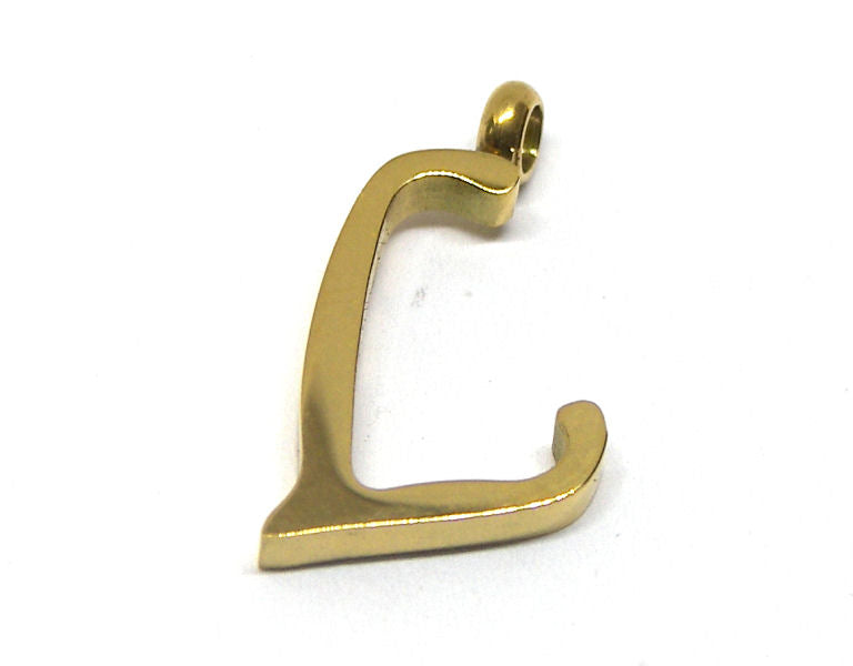 Colgante Letra de acero inox 304 Gold 16~19x6~19x2mm Aguj:2mm L - - Crystaldreams Abalorios