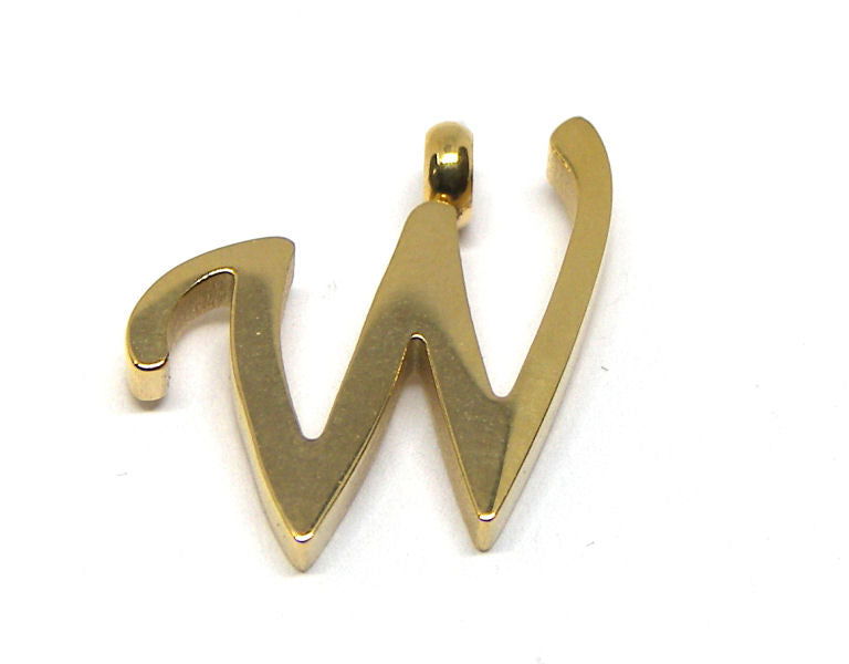 Colgante Letra de acero inox 304 Gold 16~19x6~19x2mm Aguj:2mm W - - Crystaldreams Abalorios