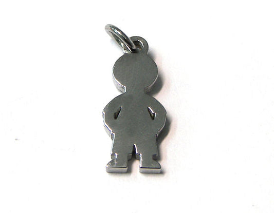 Colgante Niño de acero inoxidable - 16x9mm Agujero anilla:2mm - - Crystaldreams Abalorios