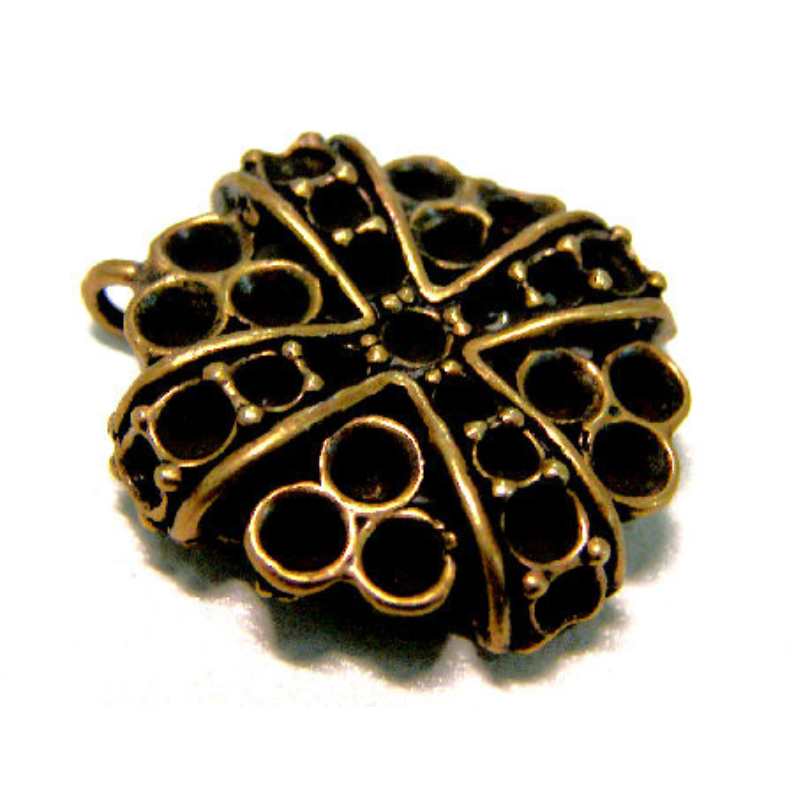 Colgante Shield - Bronze - piedras PP15 y PP19 - 17mm - - Crystaldreams Abalorios