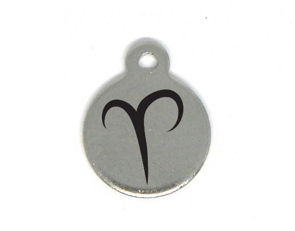 Colgante Zodiac de acero inox 304 10mm Agujero:1mm ARIES - - Crystaldreams Abalorios